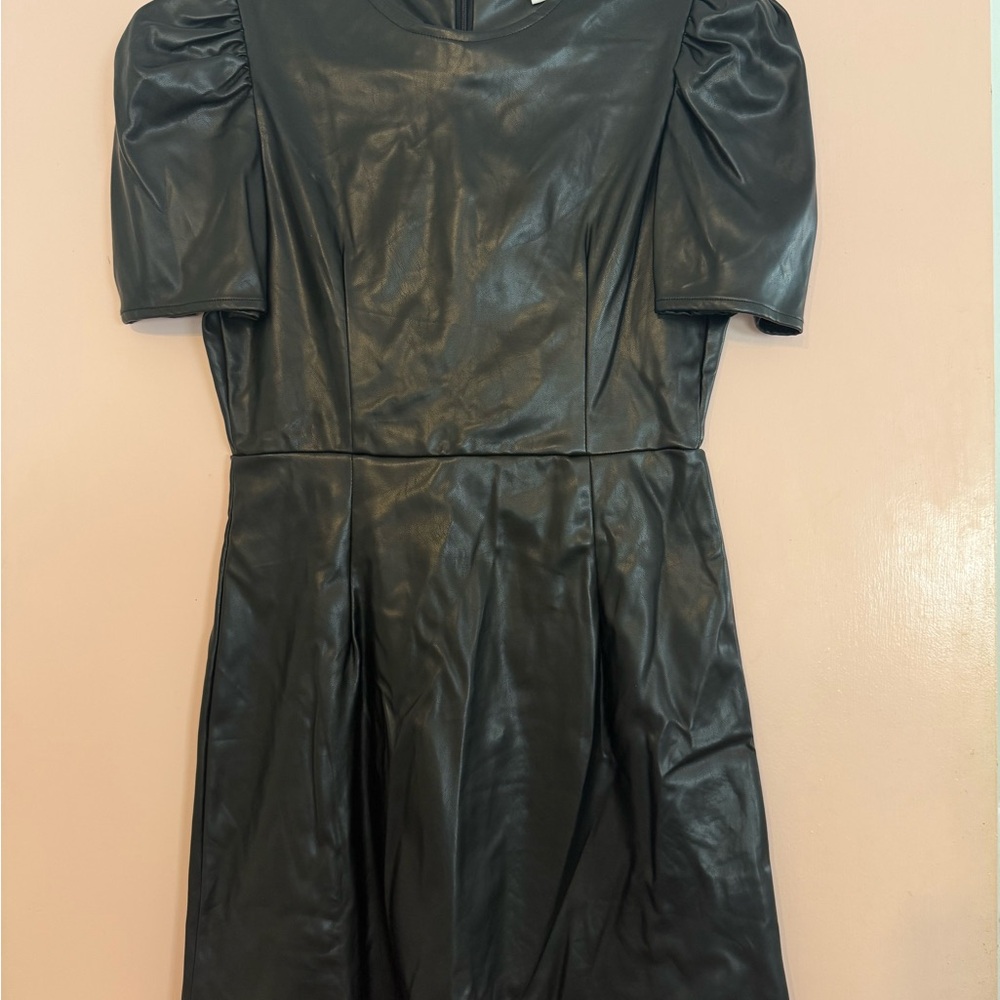 THML Black Faux Leather Mini Dress